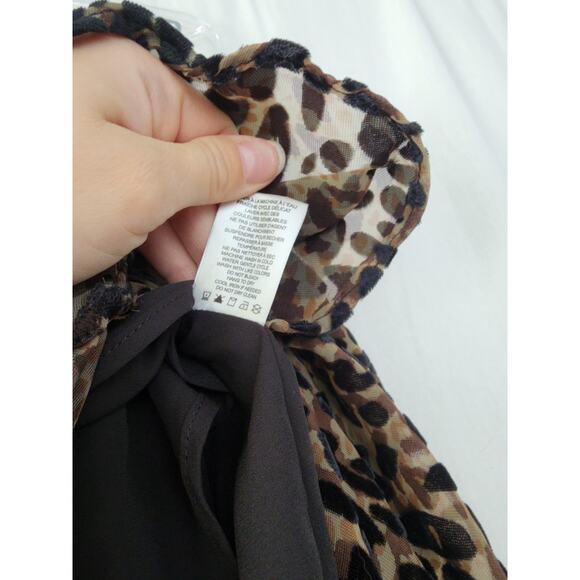 Rachel Zoe Pencil Skirt Women's M Animal Print Burnout Velvet New Mobwives Brown - Picture 9 of 9